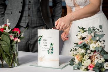 Hochzeitskerze Vintage "Blumenkranz" 