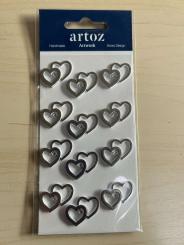 Art-Work Sticker "Doppelherzen silber" 