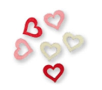 Streut.Herz pink/weiß 24 Stück 